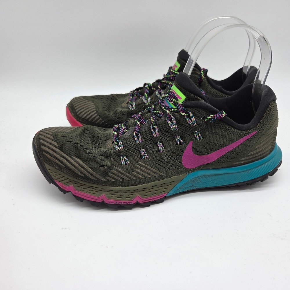 Nike Air Zoom Terra Kiger 3 Womens 8.5 Green Pink Trail Running Shoes 749335-300